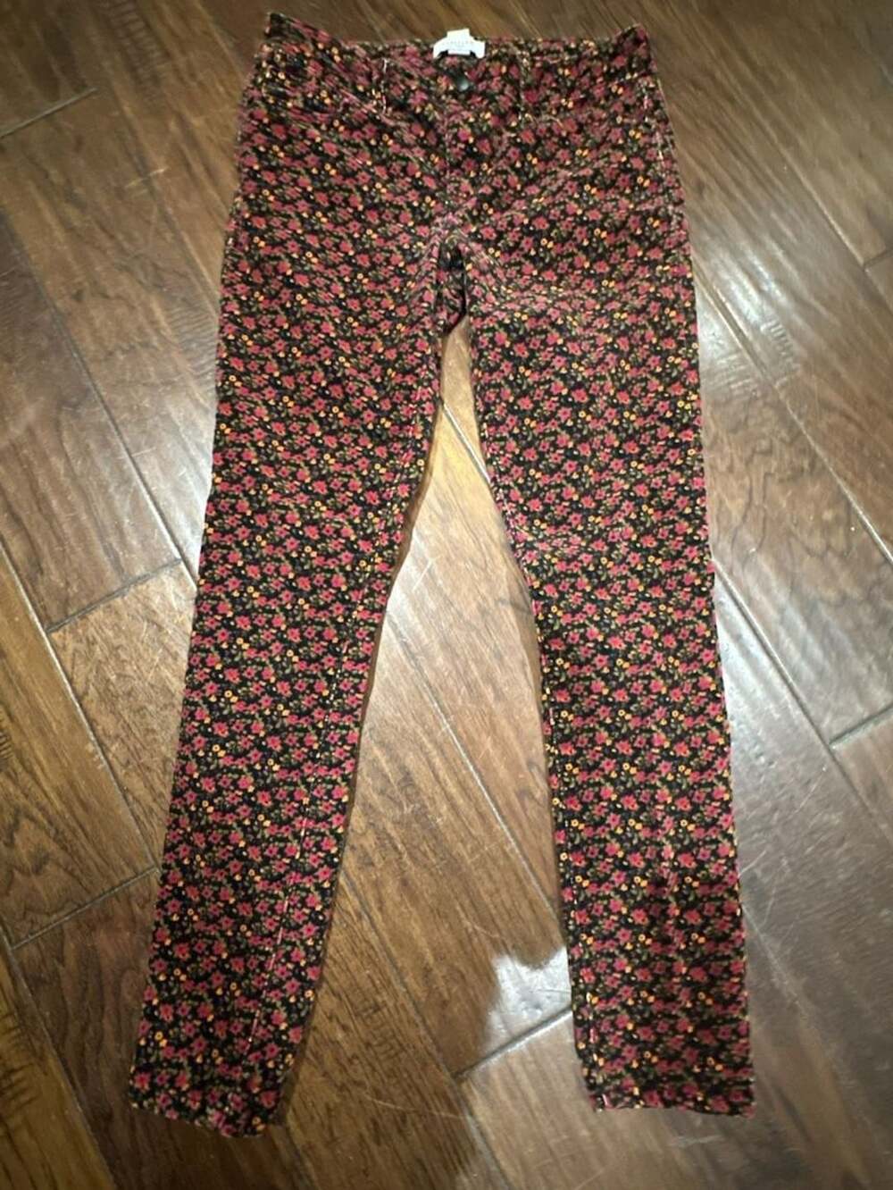 Forever 21 Los Angeles Co. Floral Corduroy Skinny Pants Size 26